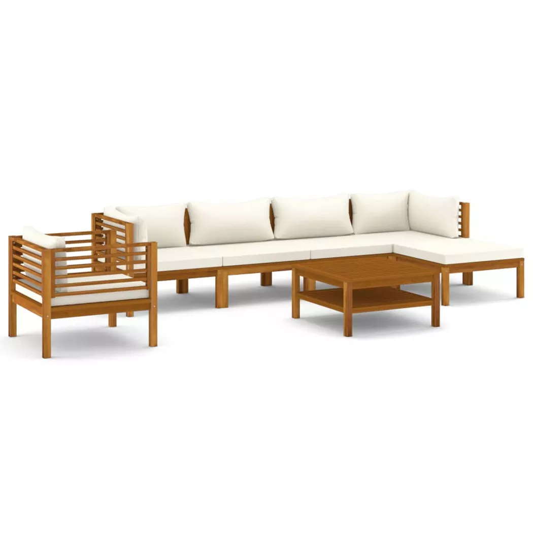VidaXL - Salon de jardin bois d'acacia, One Size, Light Beige