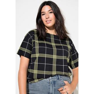 Studio Untold  T-shirt dal taglio oversize con quadri, scollo a girocollo e mezze maniche 