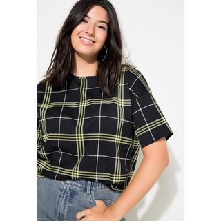 Studio Untold  T-shirt dal taglio oversize con quadri, scollo a girocollo e mezze maniche 