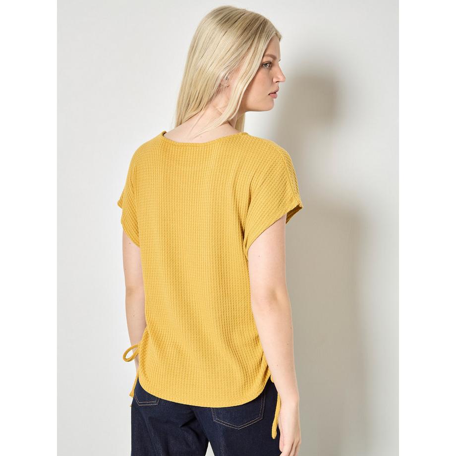APRICOT Waffelgestricktes gerafftes T-Shirt  