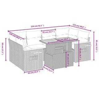 VidaXL set divano da giardino Polirattan  