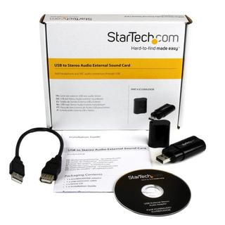 STARTECH.COM  StarTech.com USB Audio Adapter - Externe USB Soundkarte - Schwarz 