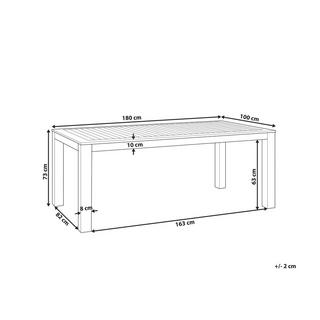 Beliani Table de salle à manger de jardin en Bois d'eucalyptus Industriel TUSCANIA  