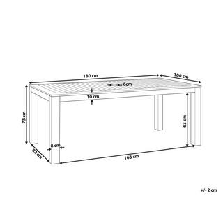 Beliani Table de salle à manger de jardin en Bois d'eucalyptus Industriel TUSCANIA  