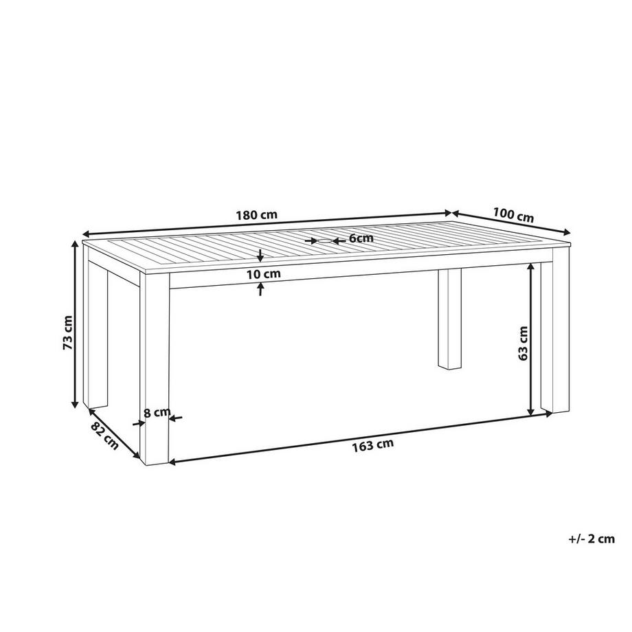 Beliani Gartentisch aus Eukalyptus  TUSCANIA  