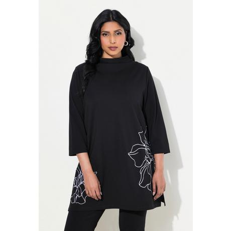 Ulla Popken  Sweatshirt, Stickerei, A-Linie, Stehkragen, 3/4-Arm 