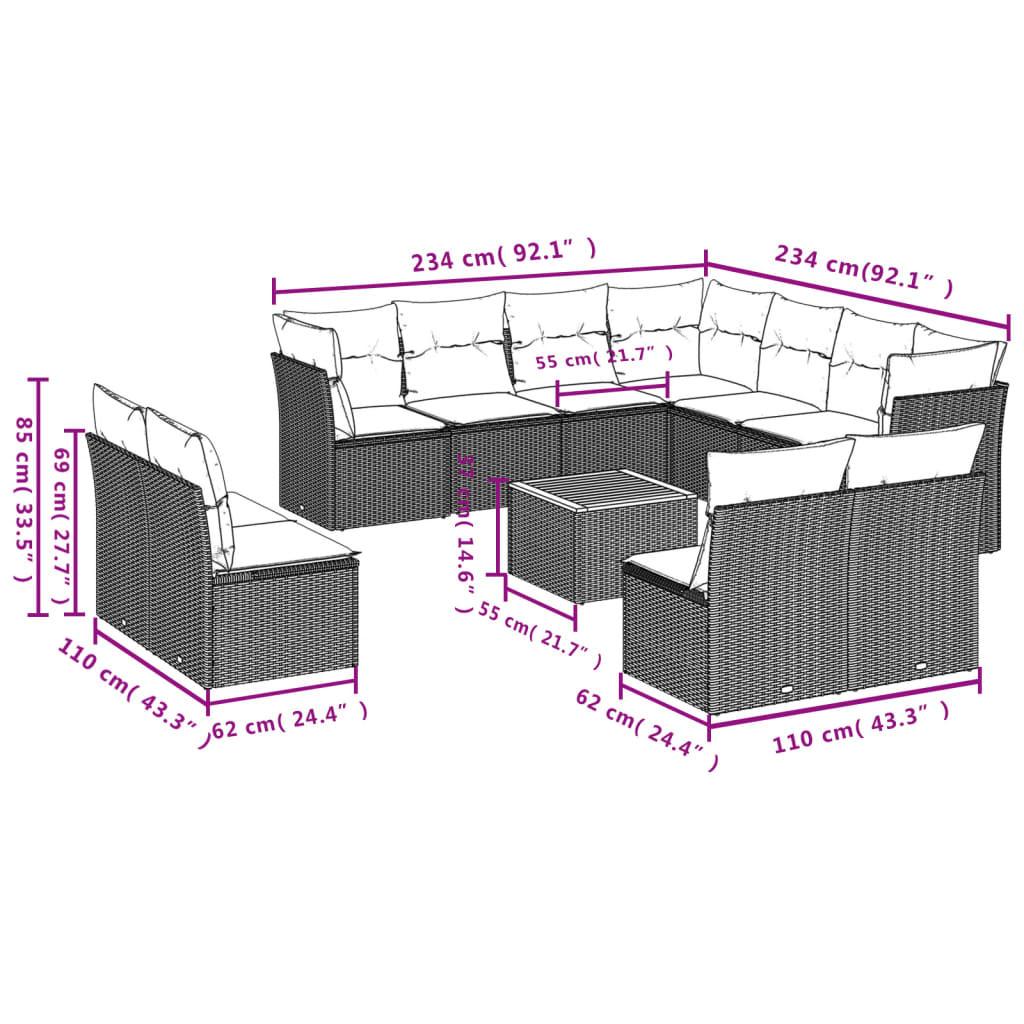 VidaXL Ensemble de canapés de jardin rotin synthétique  