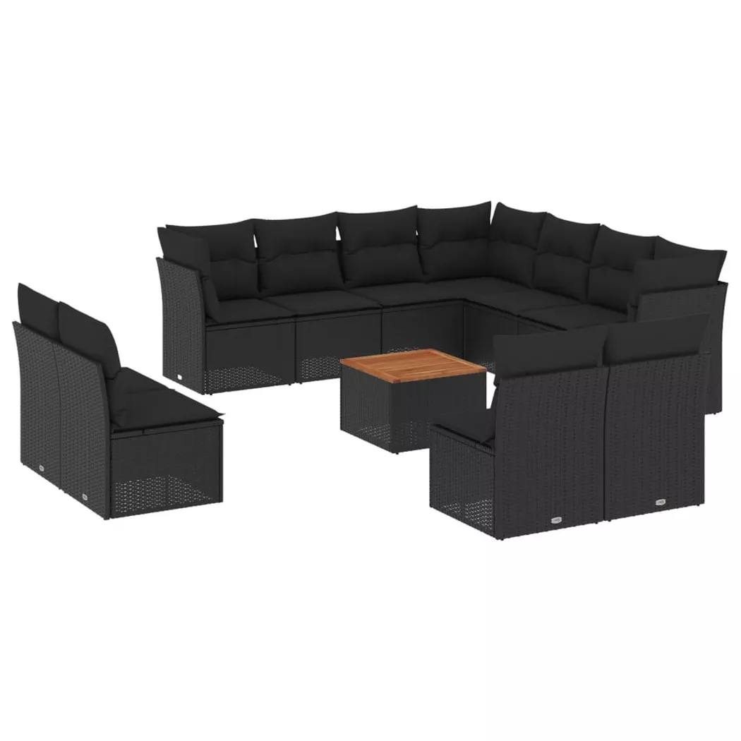 VidaXL - Ensemble de canapés de jardin rotin synthétique, One Size, Noir