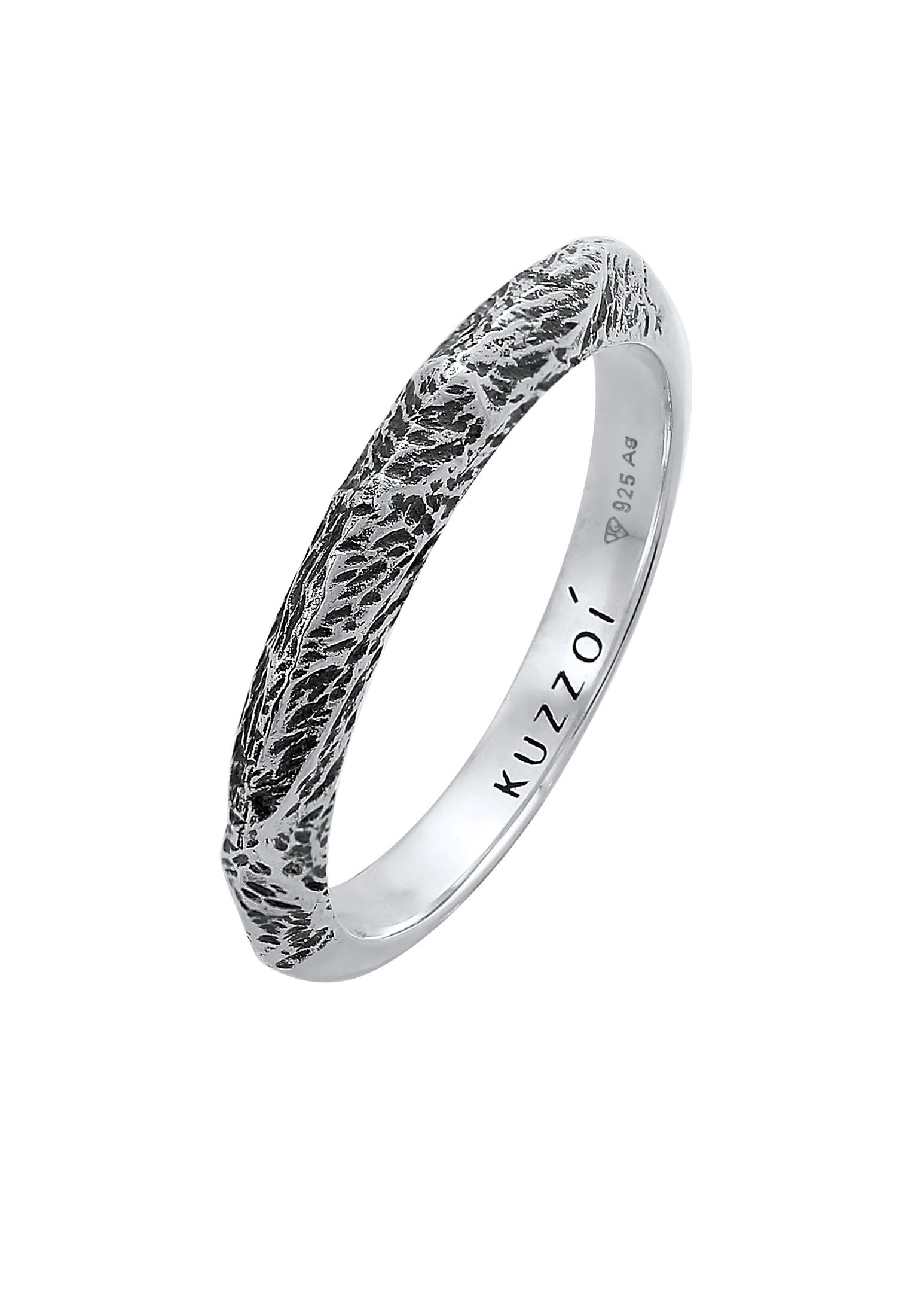 Kuzzoi Ring Bandring Schmal Used Look 925 Silber | online kaufen - MANOR | Silberringe