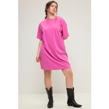 Maglia dal taglio molto lungo e oversize con scollo a girocollo e mezze maniche