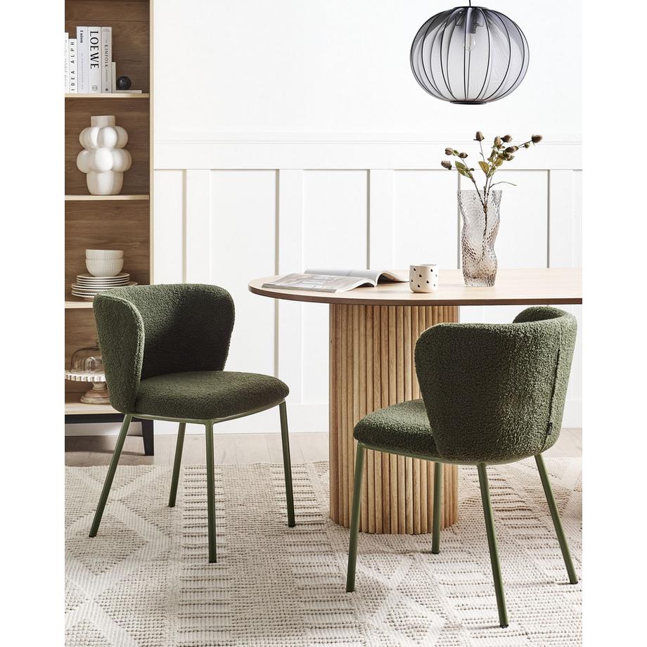 Beliani Set di 2 sedie da pranzo en Bouclé Minimalista MINA II  