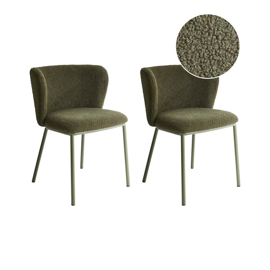 Beliani Set di 2 sedie da pranzo en Bouclé Minimalista MINA II  