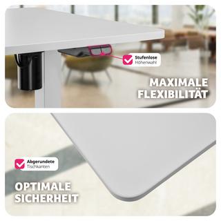 Tectake Elektrisch hohenverstellbarer Schreibtisch Skadi  