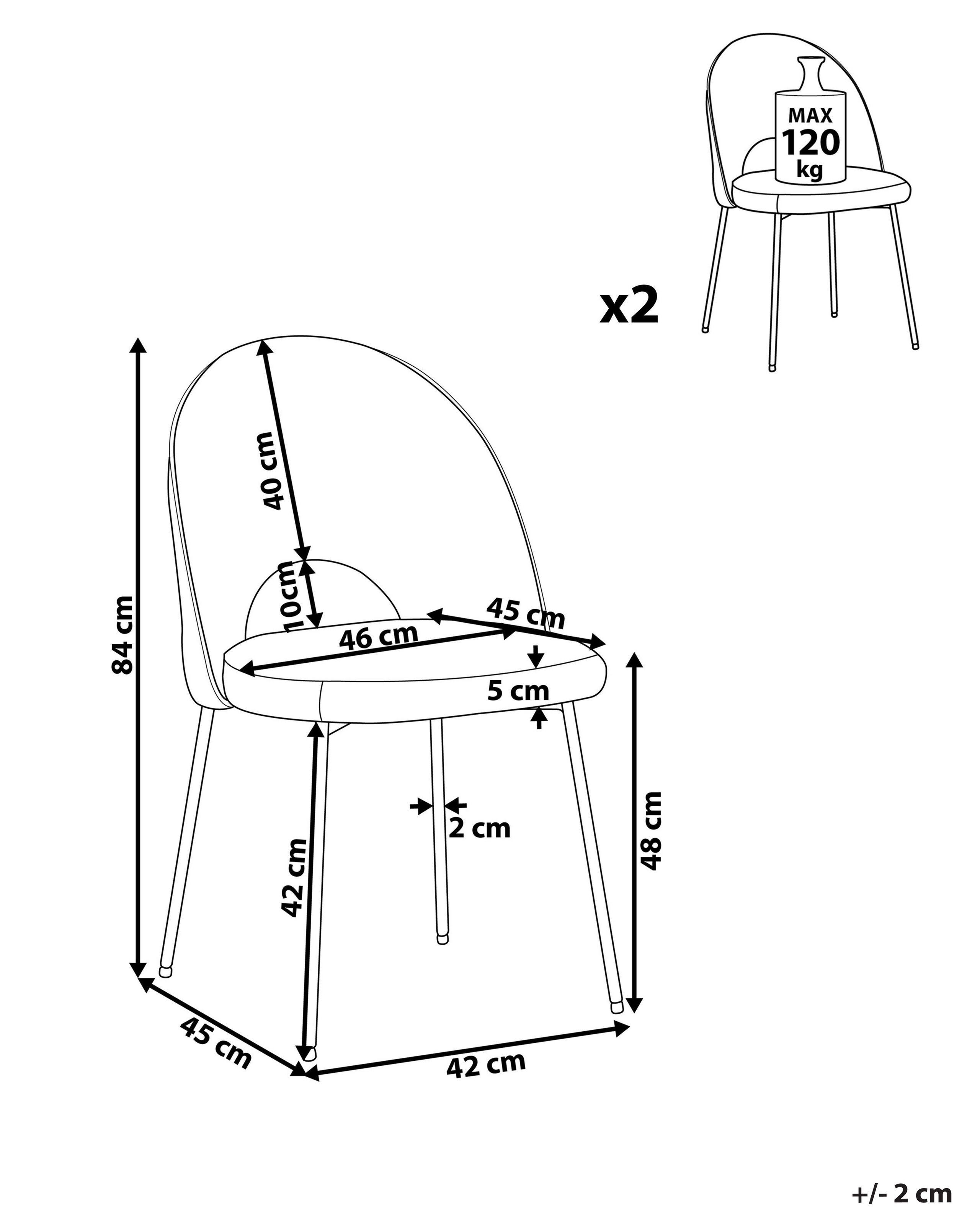 Beliani Esszimmerstuhl aus Polyester Glamourös COVELO  