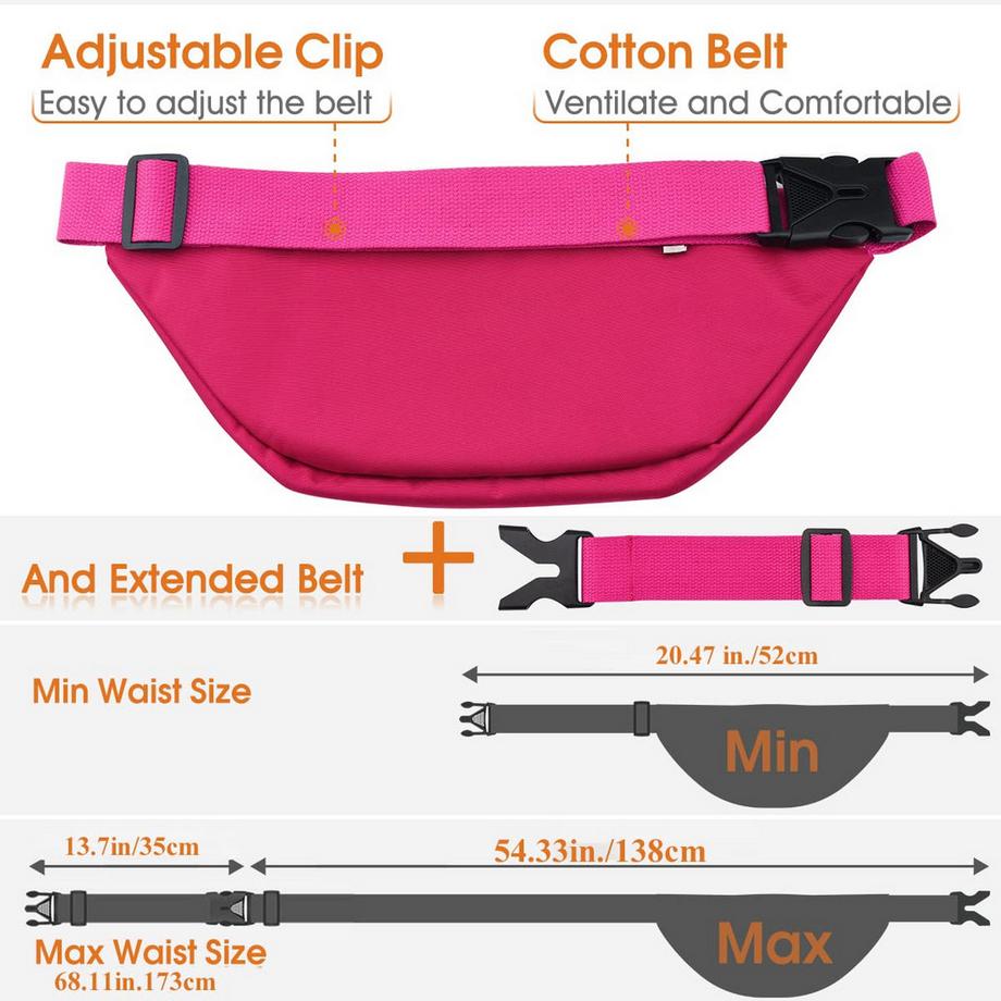 Only-bags.store Sac de taille étanche grande capacité  