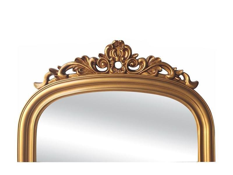 Vente-unique Grand miroir en bois de paulownia - H.180 cm - Doré - MERRY  