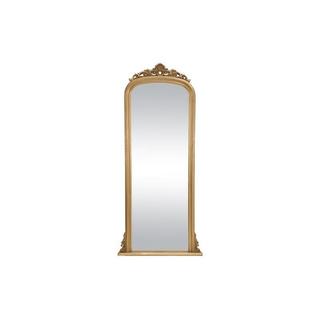 Vente-unique Grand miroir en bois de paulownia - H.180 cm - Doré - MERRY  