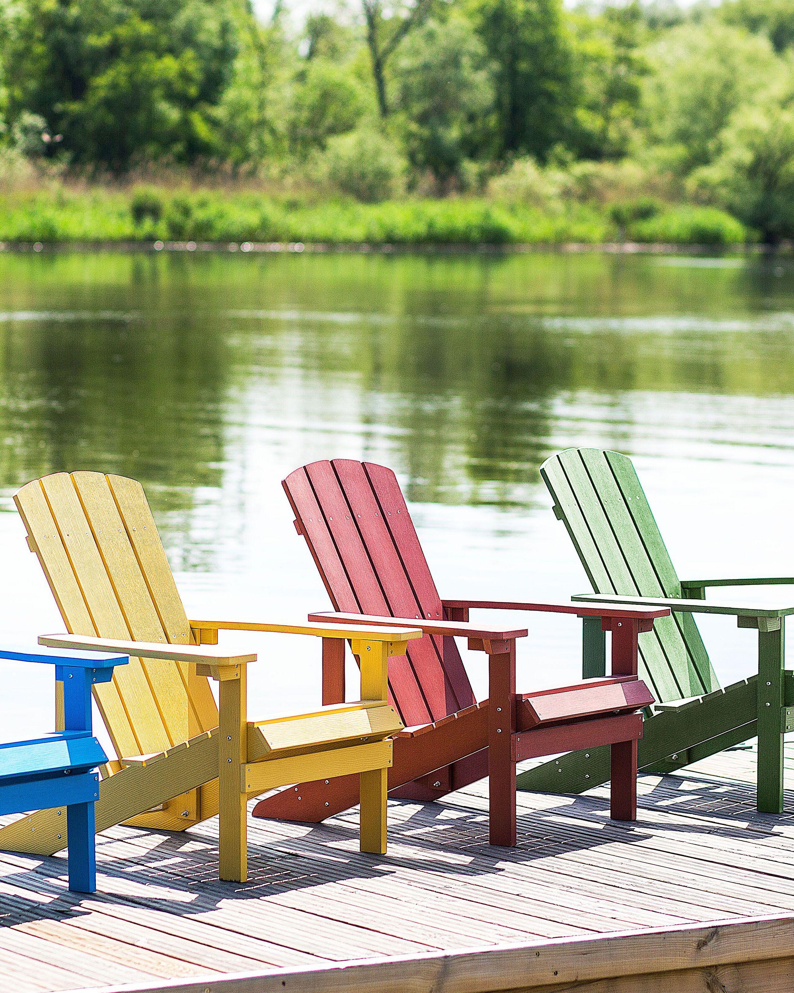 Beliani Gartenstuhl aus Kunstholz Retro ADIRONDACK  