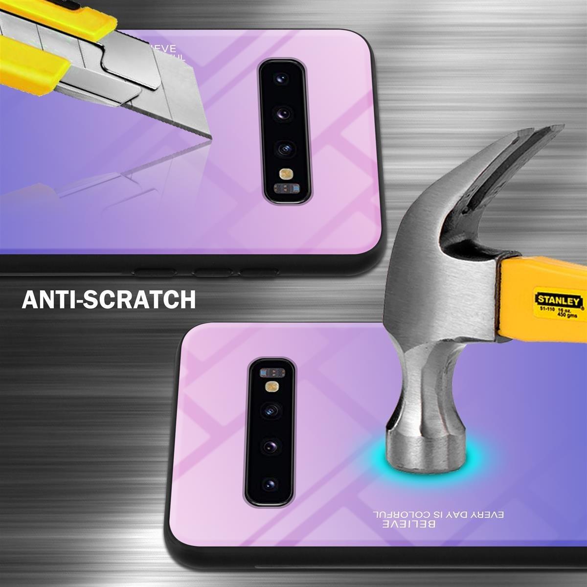 Cadorabo  Housse compatible avec Samsung Galaxy S10 4G - Coque de protection bicolore en silicone TPU et dos en verre trempé 