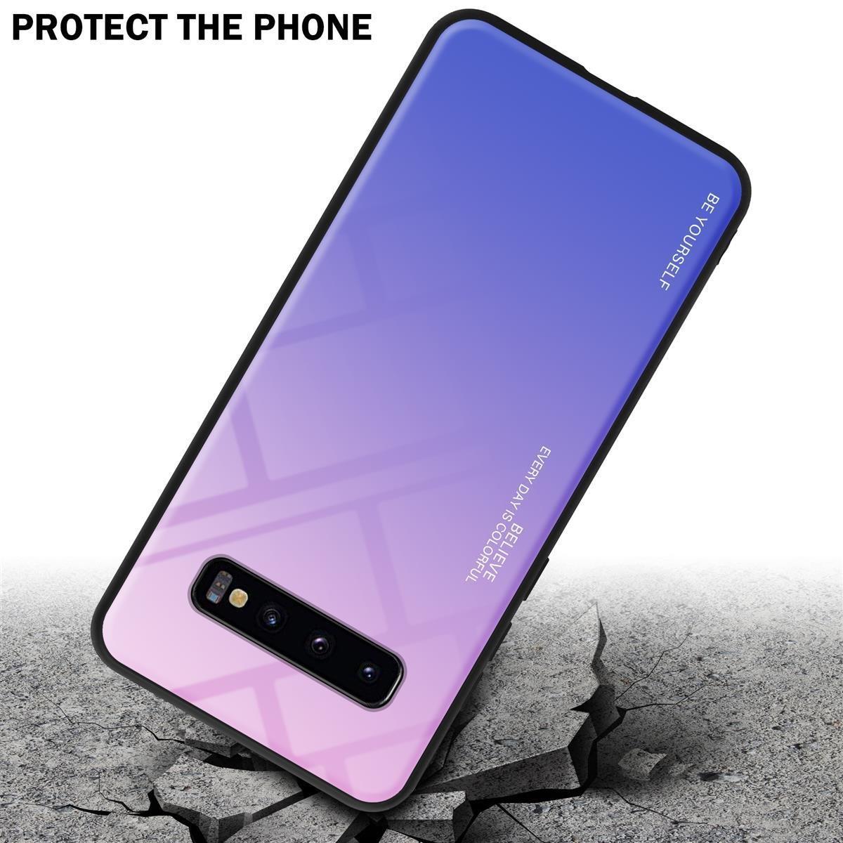 Cadorabo  Housse compatible avec Samsung Galaxy S10 4G - Coque de protection bicolore en silicone TPU et dos en verre trempé 