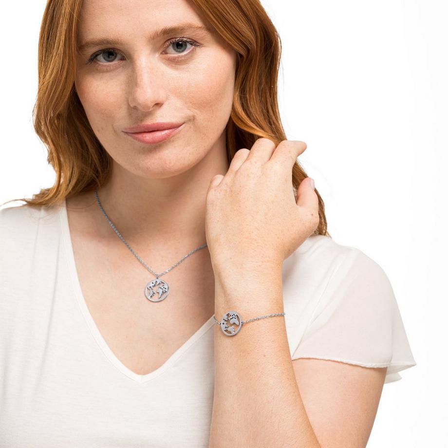 Heideman  Set Weltkarte silberfarben 