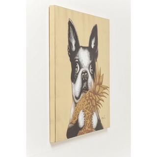 KARE Design Tableau Touched Dog avec Ananas 80x80cm  