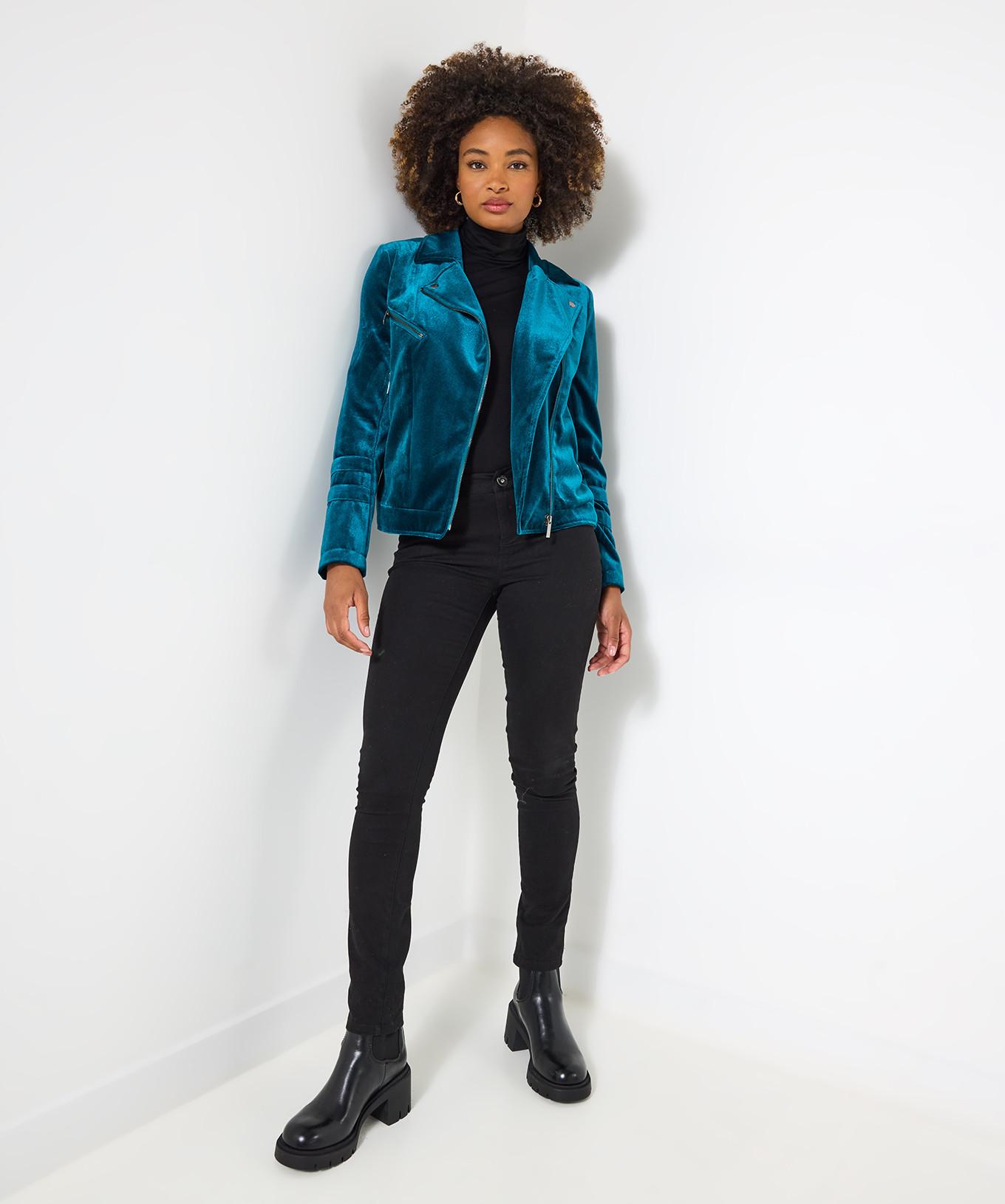 Joe Browns Kurze Velours Bikerjacke  