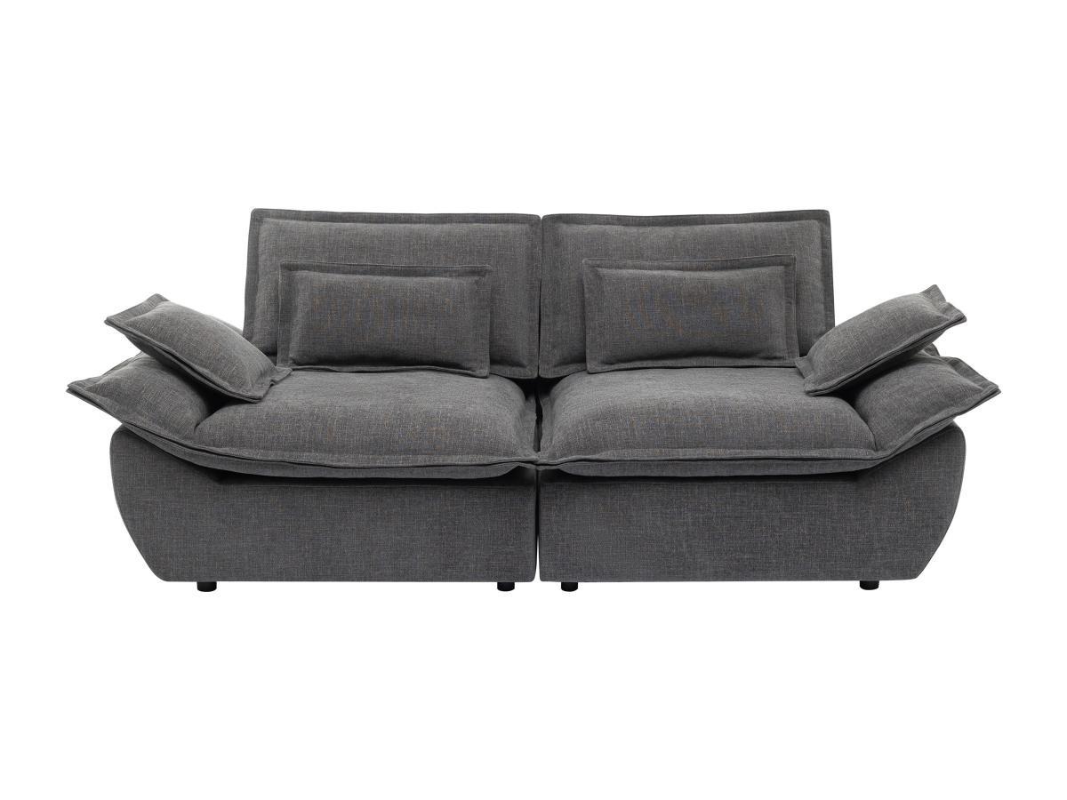 Vente-unique Sofa 3-Sitzer - melierter Stoff - Anthrazitgrau - NARANGO  