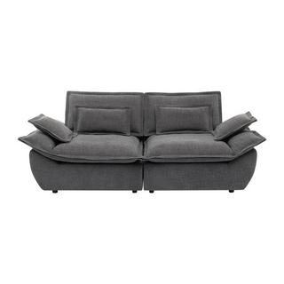 Vente-unique Sofa 3-Sitzer - melierter Stoff - Anthrazitgrau - NARANGO  