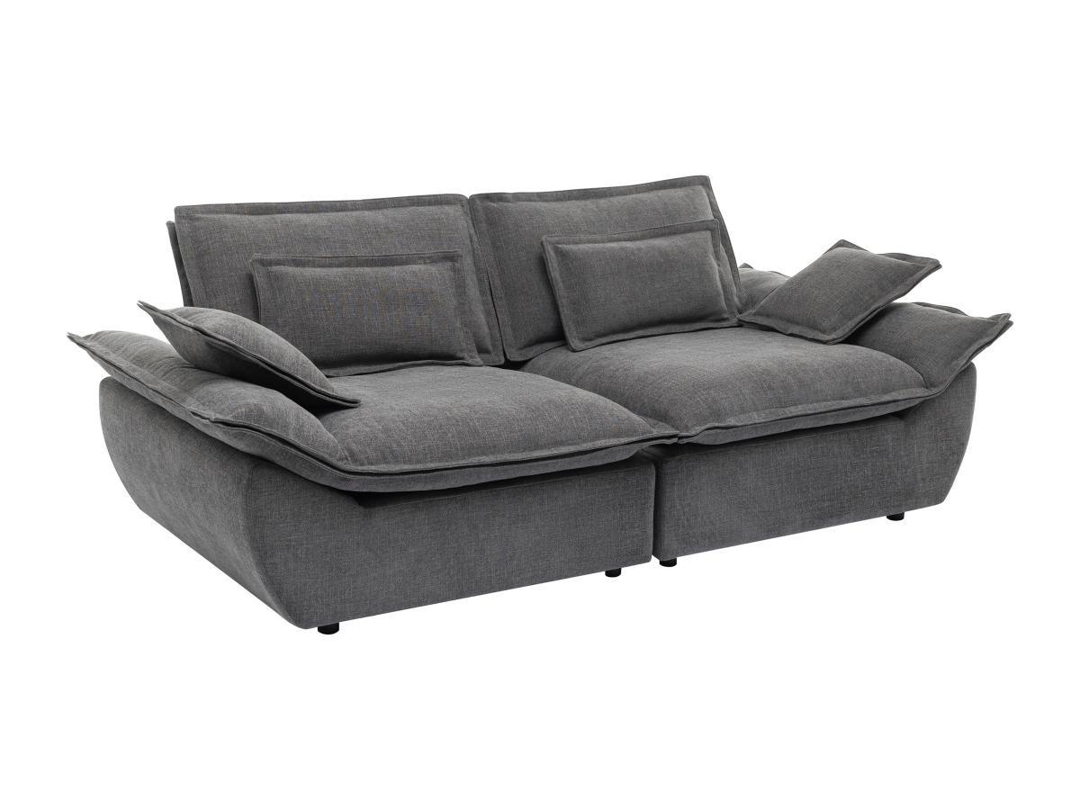 Vente-unique Sofa 3-Sitzer - melierter Stoff - Anthrazitgrau - NARANGO  