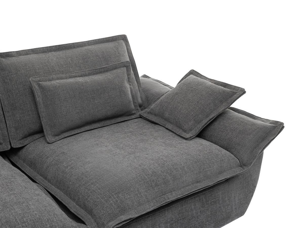 Vente-unique Sofa 3-Sitzer - melierter Stoff - Anthrazitgrau - NARANGO  