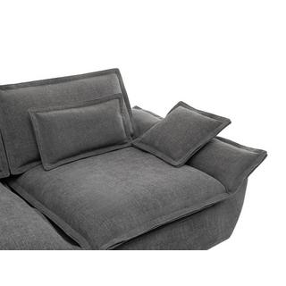 Vente-unique Sofa 3-Sitzer - melierter Stoff - Anthrazitgrau - NARANGO  