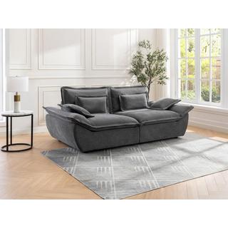 Vente-unique Sofa 3-Sitzer - melierter Stoff - Anthrazitgrau - NARANGO  