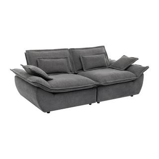 Vente-unique Sofa 3-Sitzer - melierter Stoff - Anthrazitgrau - NARANGO  