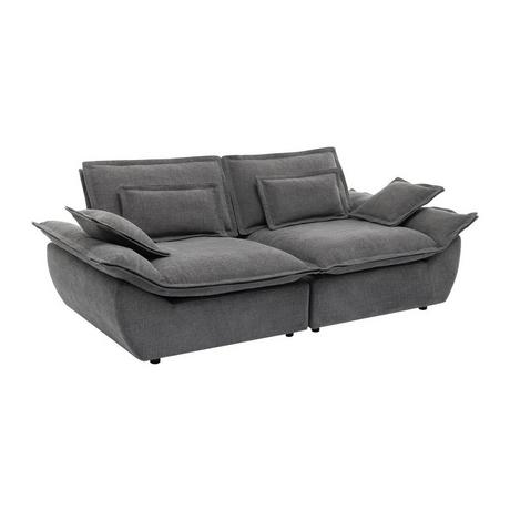 Vente-unique Sofa 3-Sitzer - melierter Stoff - Anthrazitgrau - NARANGO  