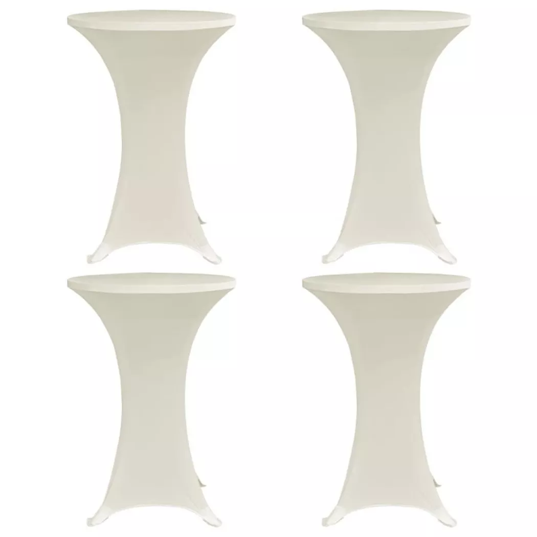 vidaXL Housses élastiques de table Ø 70 cm Crème 4 pcs