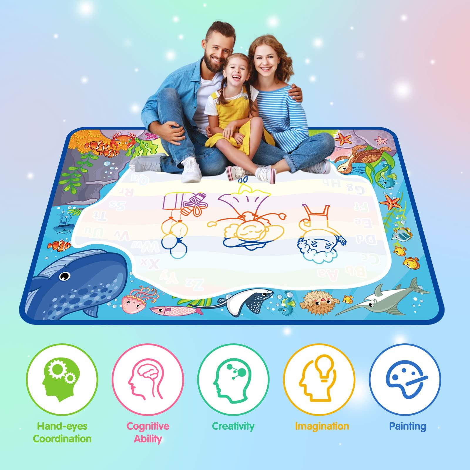 Activity-board  Wasser Doodle Matte, Aqua Magie Malerei Matte Bunte Marine Elemente Zeichnung Malerei Matte 