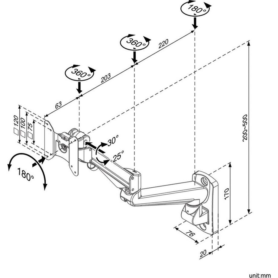 Roline  LCD-Arm Pneumatic 