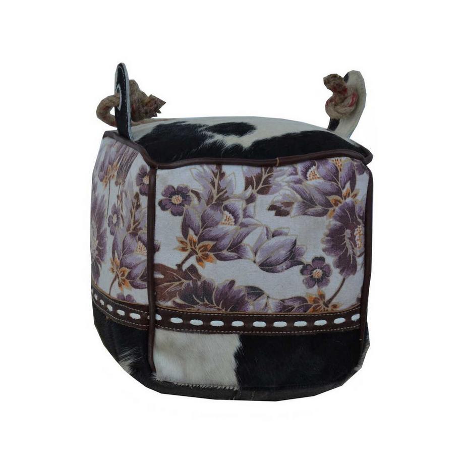 Fermaporta in pelle III quadrato marrone