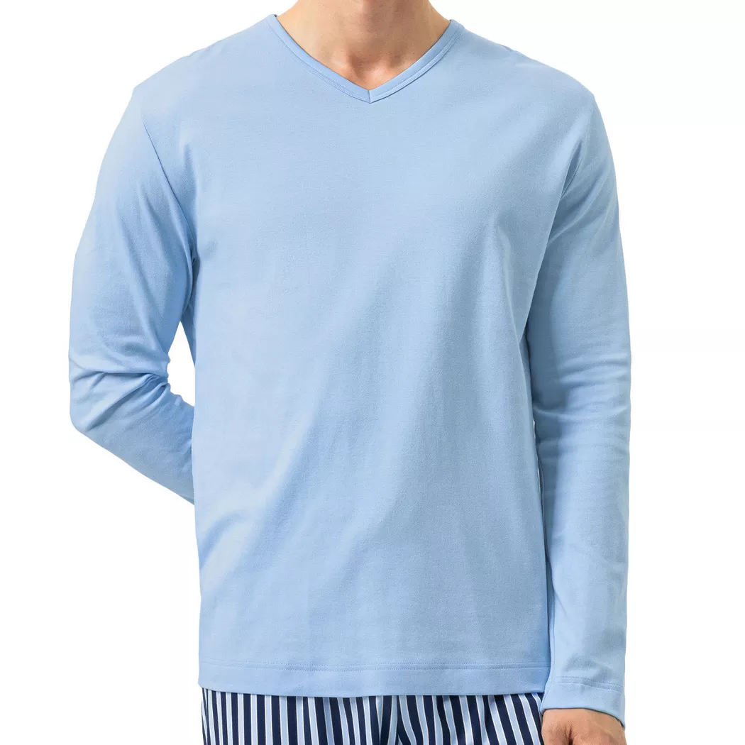 MEY Camisa de pijama azul azul claro | XL