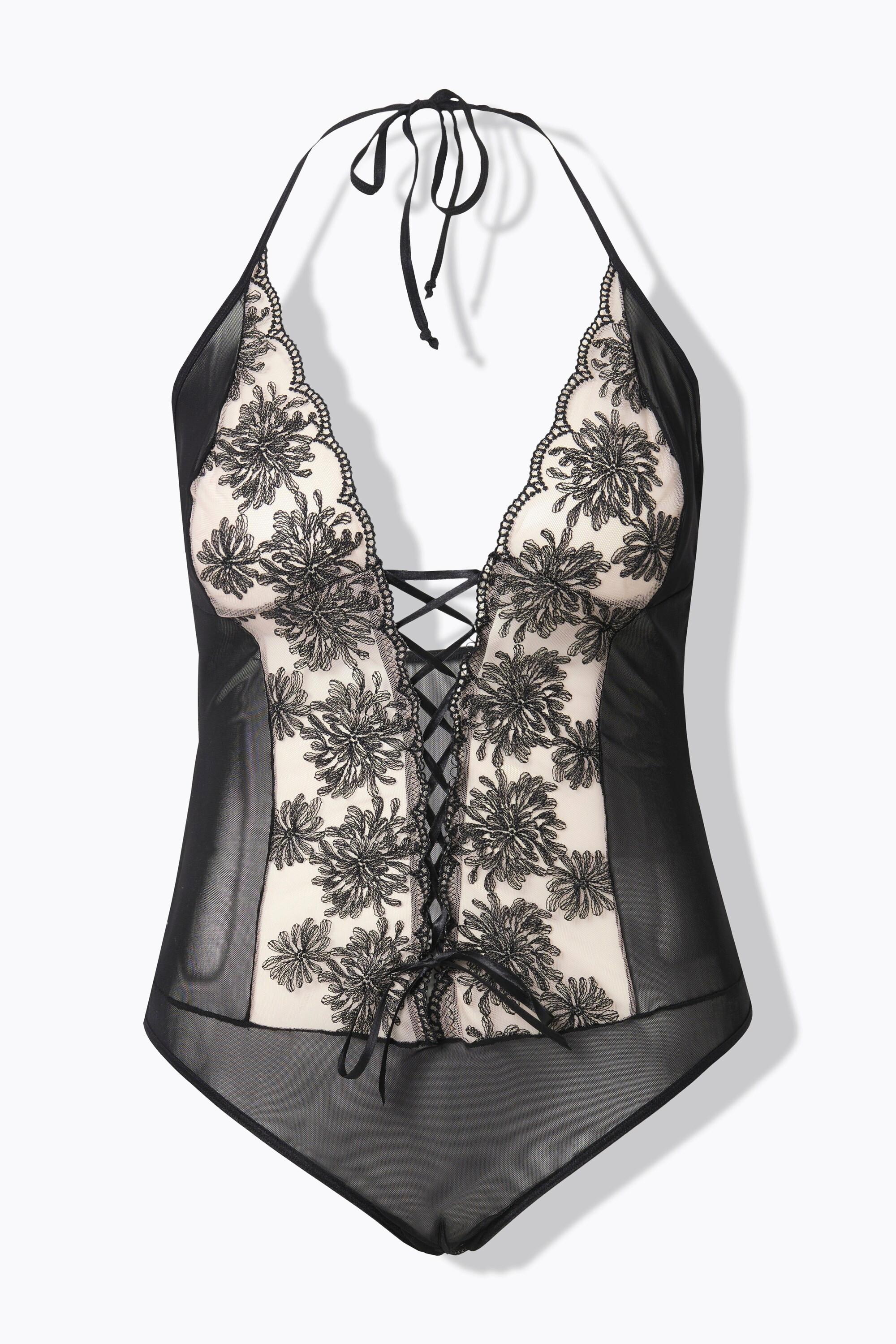 Ulla Popken Spitzenbody ouvert Öffnung im Schritt  