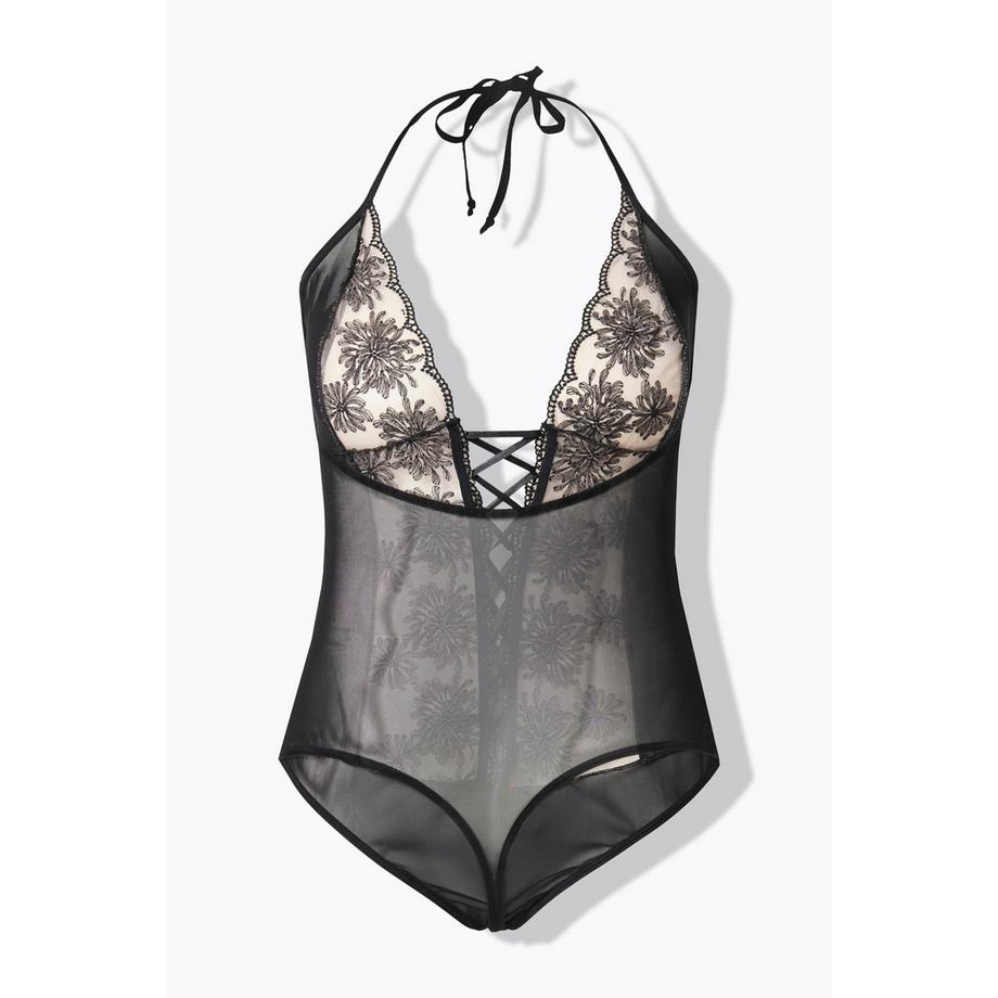 Ulla Popken Body en dentelle ouvert à l'entrejambe  