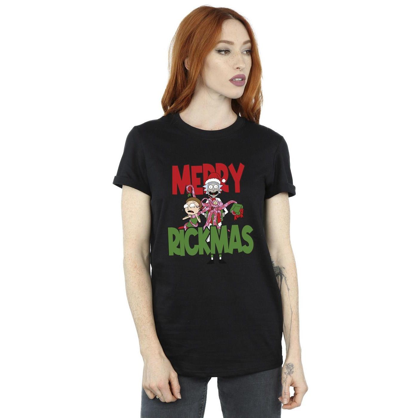 Image of Merry Rickmas Tshirt Damen Schwarz M