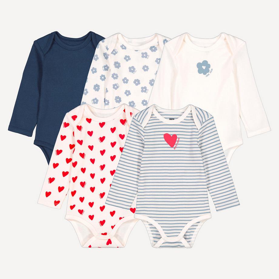 La Redoute Collections  5er-Set Bodys mit langen Ärmeln und amerikanischen Armausschnitten 
