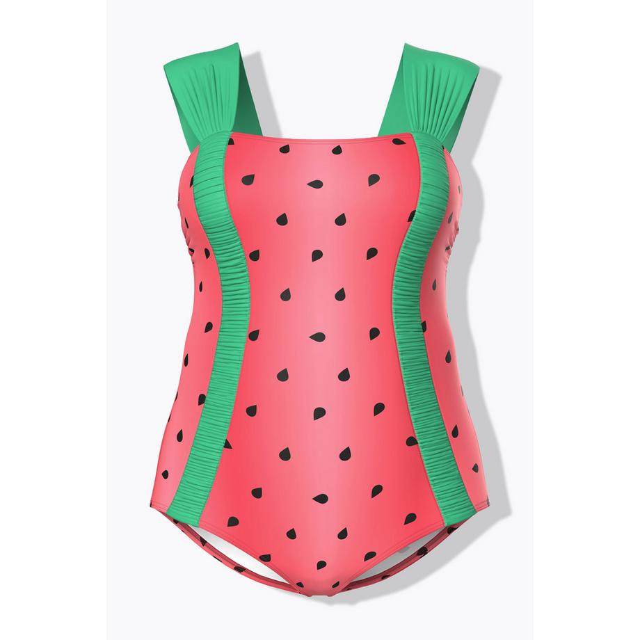 Ulla Popken Costume da bagno Stampa Cocomero Coppe Morbide Spalline Larghe  