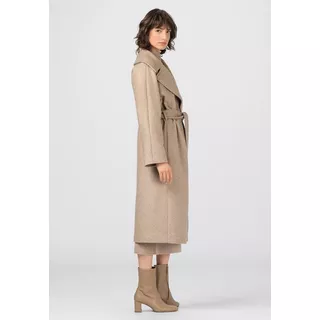 HALLHUBER  Midi-Wickelmantel aus schwerem, recyceltem Wolle-Flanell Beige