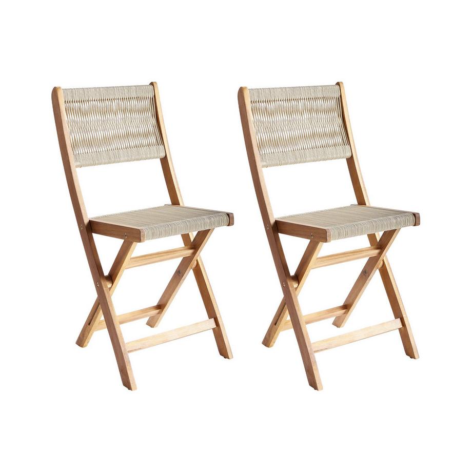 Beliani Set di 2 sedie da giardino en Legno d'acacia Mediterraneo PROSSEDI  