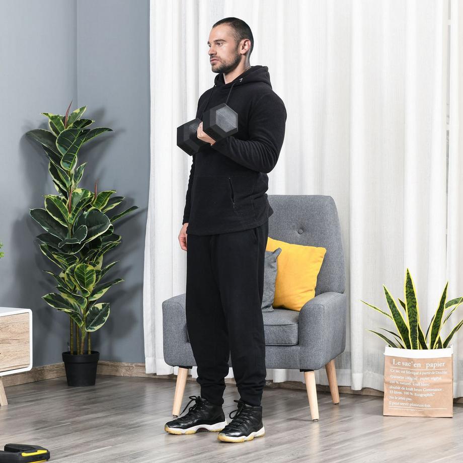 Northio  Manubrio Esagonale Manubrio In Ghisa Manubrio In Gomma Manico Zigrinato Pesi In Gomma Metallica Nero 1 X 15 Kg 