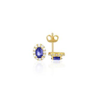 MUAU Schmuck  Ohrringe Gelbgold 750 Saphir 1.29ct. Brillanten 0.44ct. 10mm 
