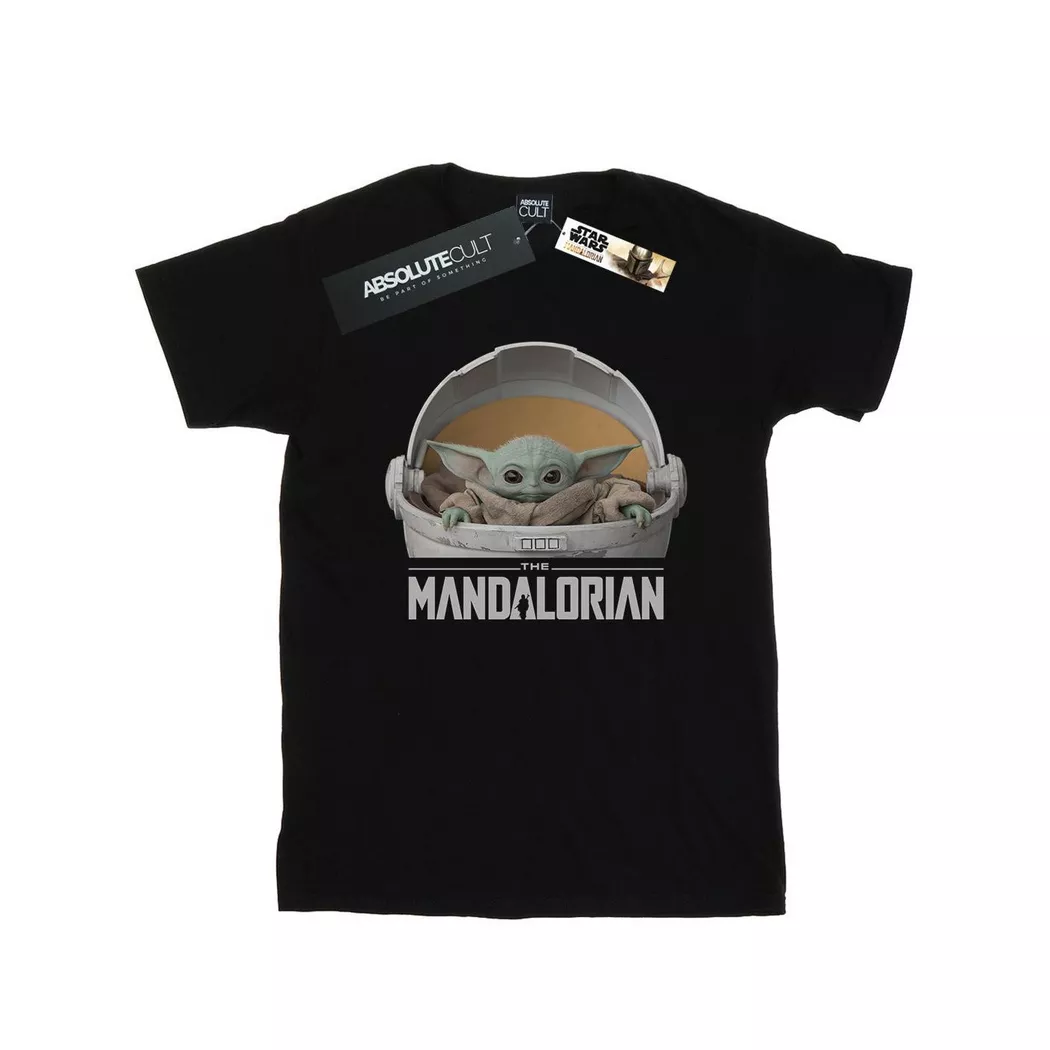 STAR WARS - The Mandalorian Child TShirt, für Damen, Schwarz, Größe S